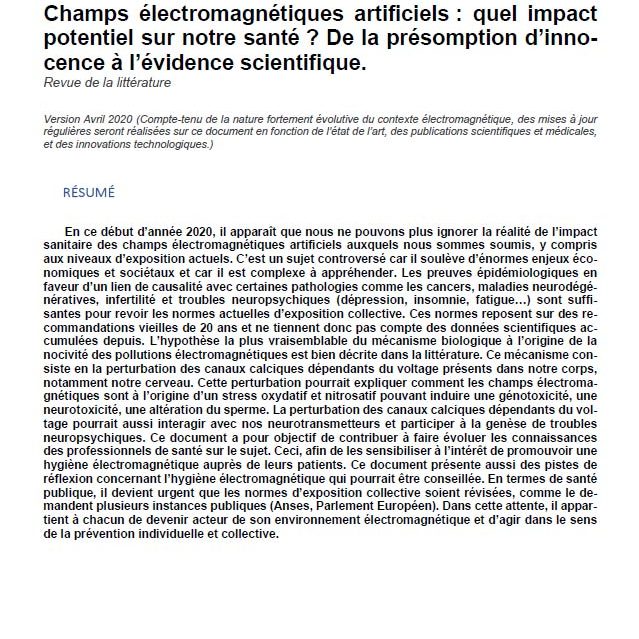 couverture du document sur Impact sanitaire des champs électromagnétiques